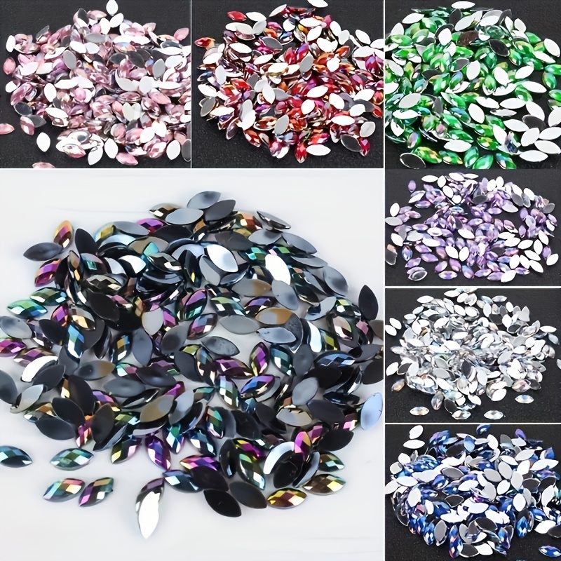 TEMU 610pcs Bright Mixed-color Teardrop Rhinestones - Flat Back Nail Gems, Ideal For Diy Crafts, Bags And Accessory Decoration - , , Perfect For Nail