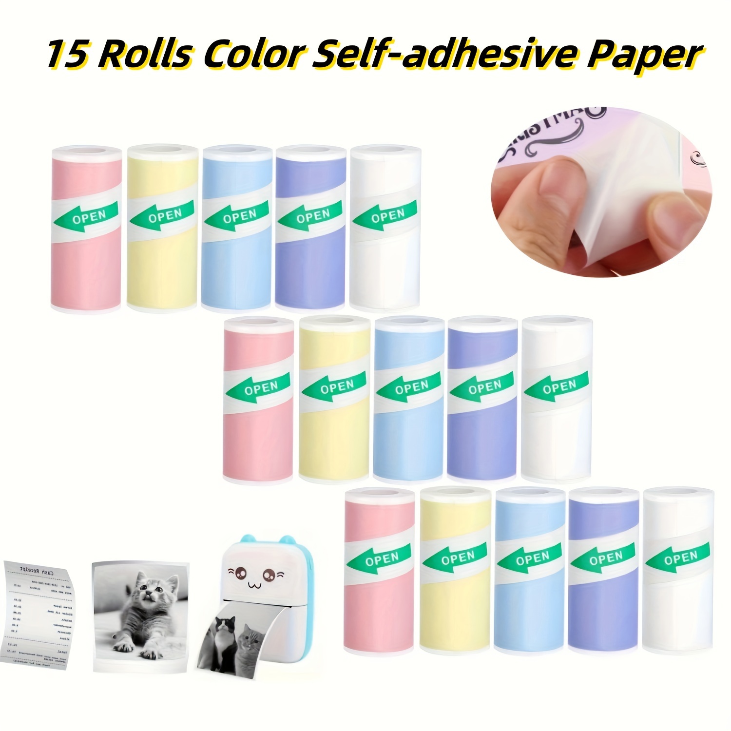 

Self Adhesive Thermal Paper, Mini Printer Paper, Pocket Printer Printable Sticker Paper For Thermal Printer