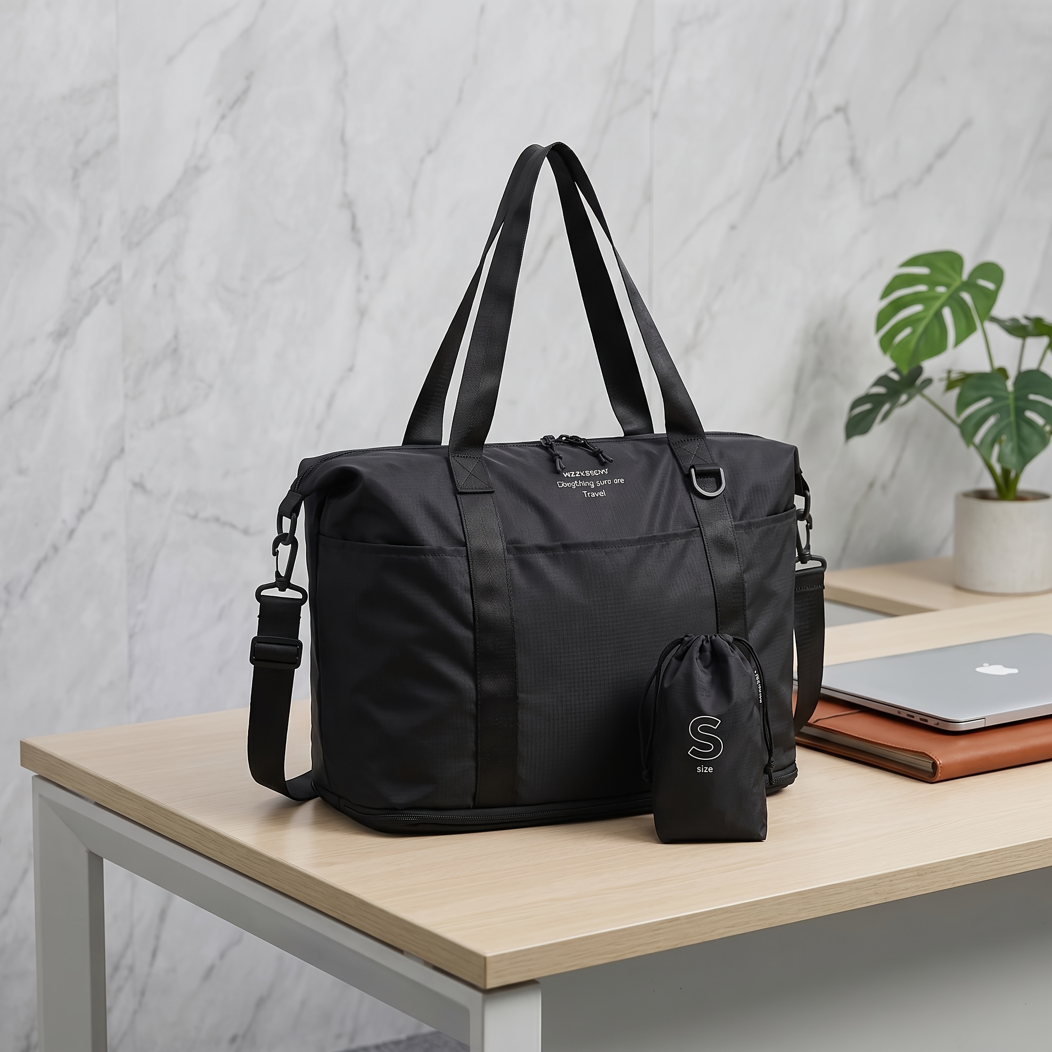 TEMU 2-in-1 Travel And Gym Bag With Luggage Sleeve, Foldable Expandable Lightweight Durable Tote For Yoga Pilates Workout