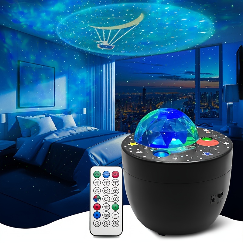 

Galaxy Light Projector, Star Projector Remote Control, The Moon Star Projector With Cartoon Cute Pattern, Night Projector For Bedroom/party/gift (black)