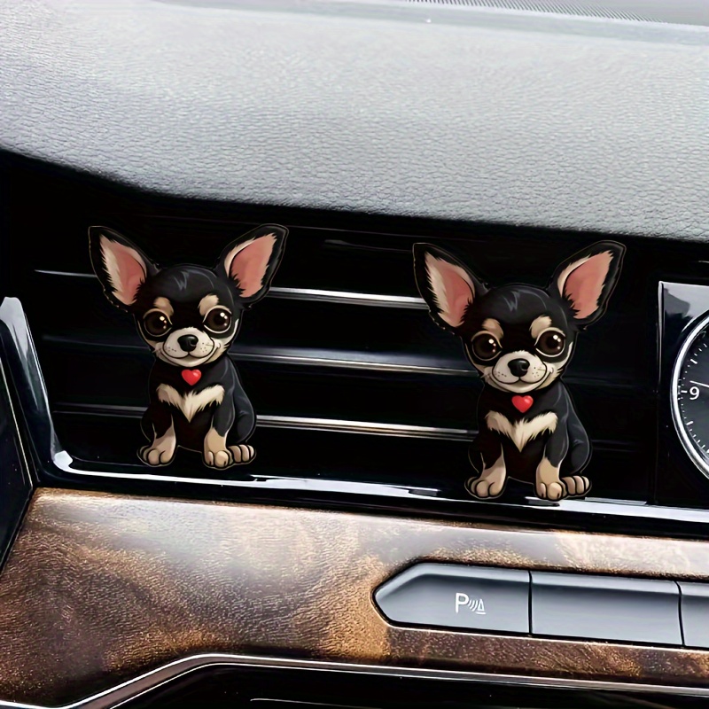 

Chihuahua Car Air Freshener Clip Set, 2-pack - Acrylic Vent Decor Car Freshener, Cute Aromatherapy Diffusers, No Scent Automotive Interior Accessories