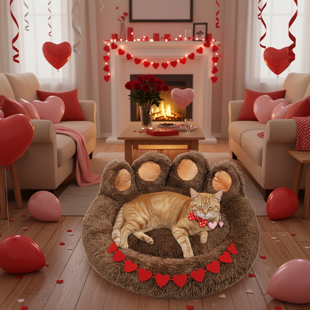 TEMU Cute Shaped Dog Bed And Cat Bed, Calm Donut Dog Bed, Warm And Comfortable Soft Dog Round Bed, Plush Mattress Bed. Give Your Warm And Comfortable Mattress! With A Pet Scarf
