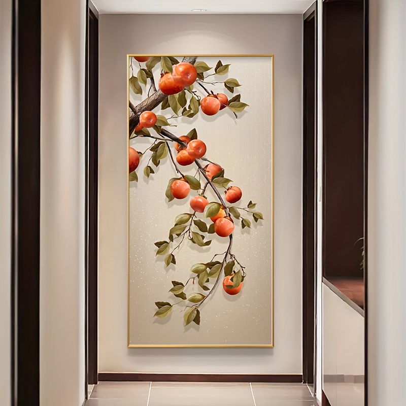 Handpainted Chinese painting,persimmon outlets painting,Framed Chinese Watercolor