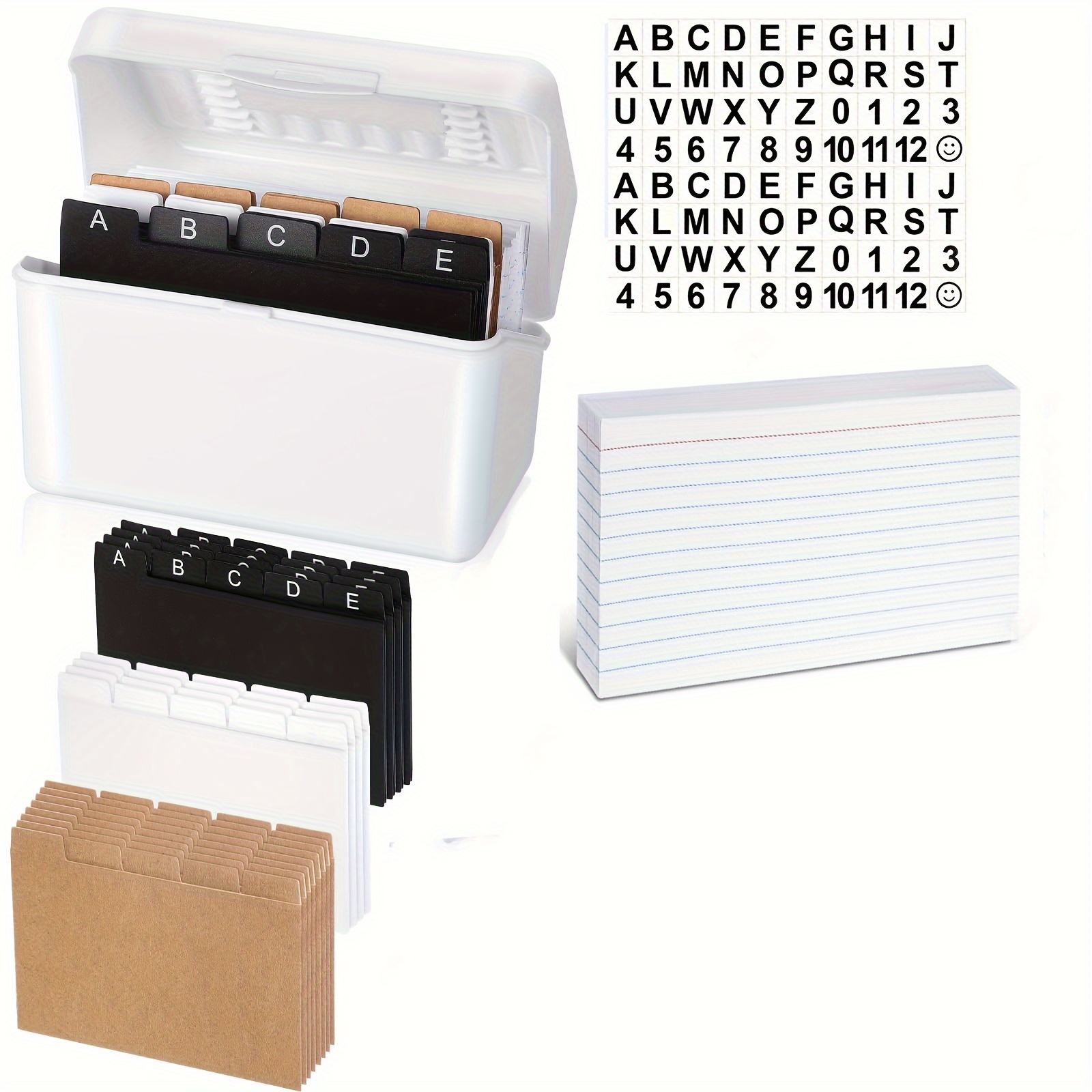 index card binder 5x8 Neando 5x8 Index Card Organizer with Lid – Extra Large Acacia Wood Storage  Box with 4 Compartments, 20 Blank Tabs, Holds 600 Cards – File Box for