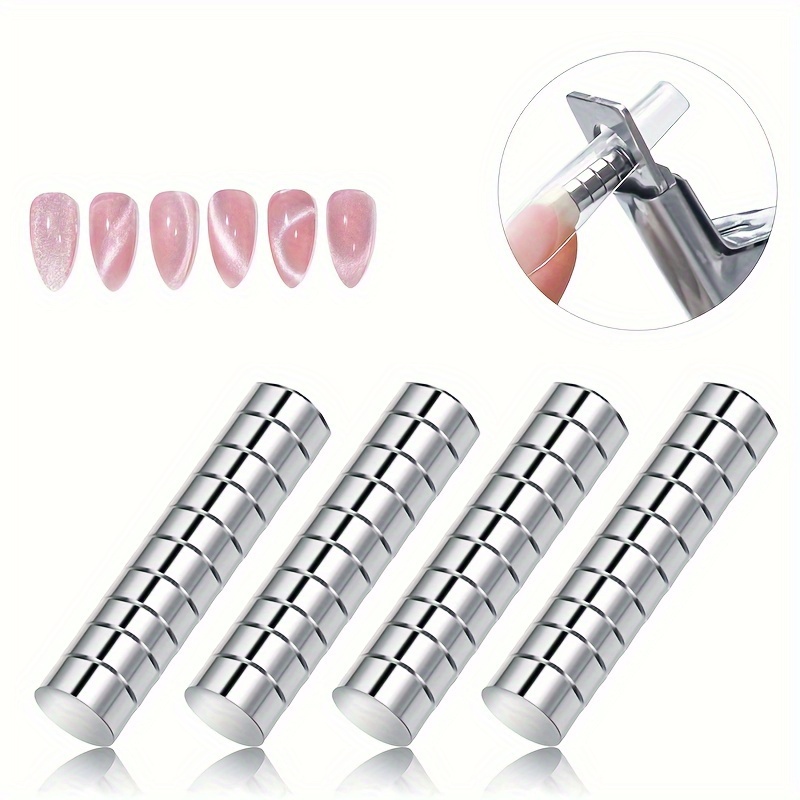 

10/20pcs LUSLUKING Rouleaux d'art des ongles magnétiques, outils magnétiques hypoallergéniques pour la de des ongles, accessoires de manucure et de pédicure