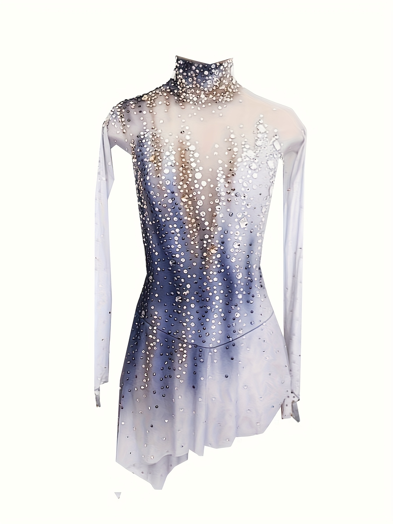 fitted lace wedding dress 589 Split Jump Skating Dress in Black/Blue by Jerry's main image 0