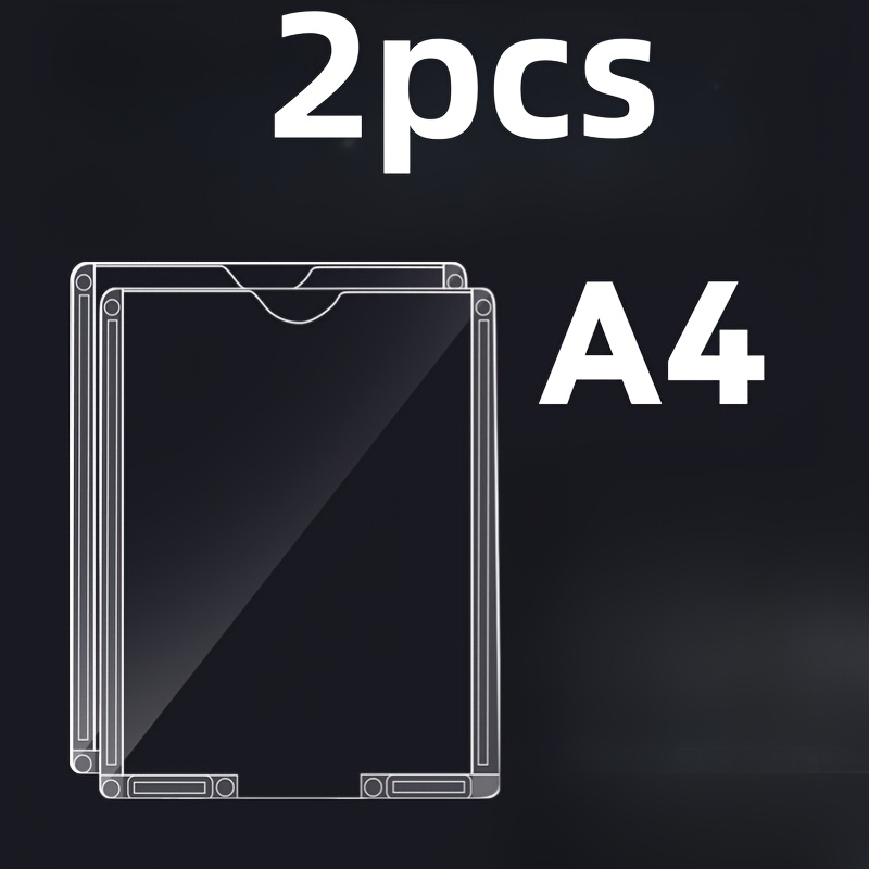 TEMU 2/3/4/5/6pcs High Quality Acrylic Double Layer Menu Display Stand For Restaurant Signage,back To School, Lightweight & Adhesive Wall Mount, A4