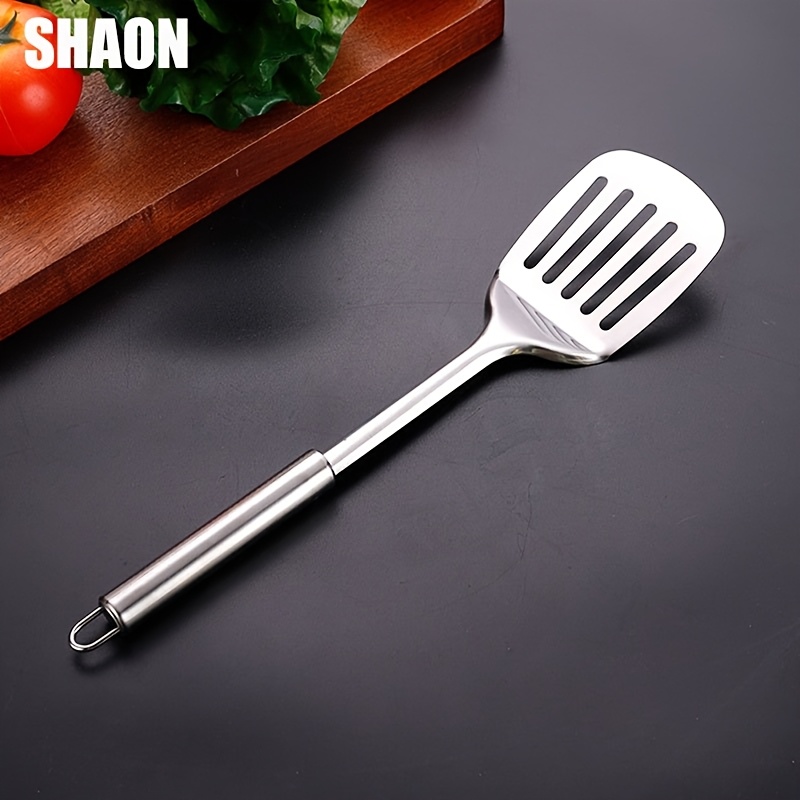 Advanced Stainless Steel Long Handle Flip Spatula- Suitable , Steaks, And Stir-frying, Durable And Easy-to-grip Kitchen, Modern Kitchenware