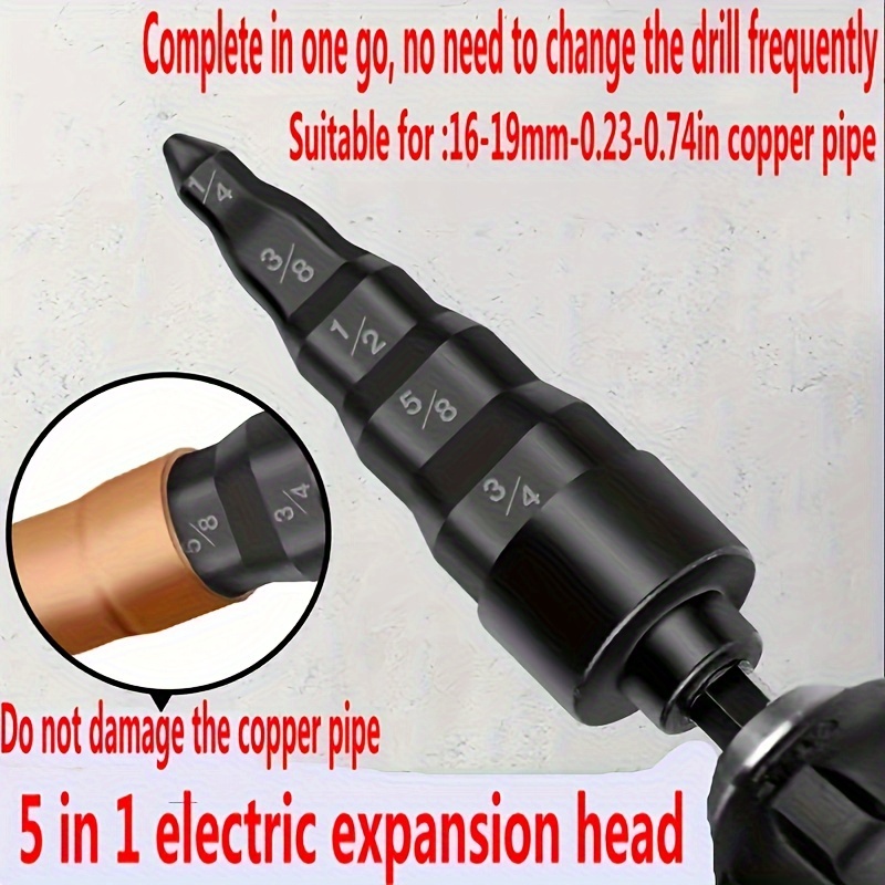 

Air Conditioning Copper Pipe Expander 1/4-3/4, Air Conditioning Copper Pipe Rotating Tool, No Need To Change Drill Bits