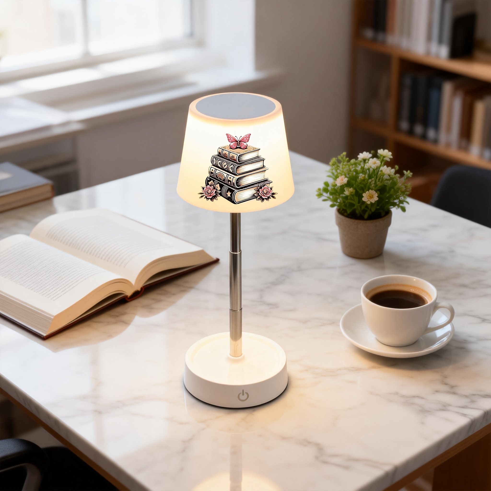 Rechargeable Table Lamp with Book Design