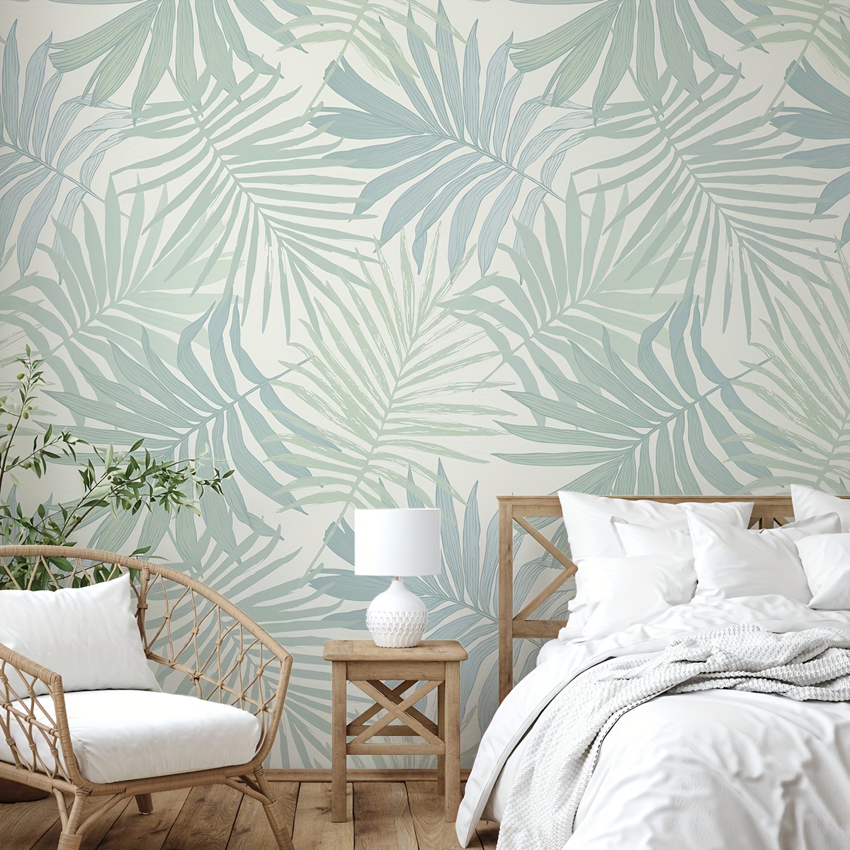 

3pcs Tropical Leaf Watercolor Wall Decals Set, 47.24x15.75", Easy Vinyl Wallpaper, Moisture-resistant, Kitchen, Bathroom, Bedroom, Living Room, And More