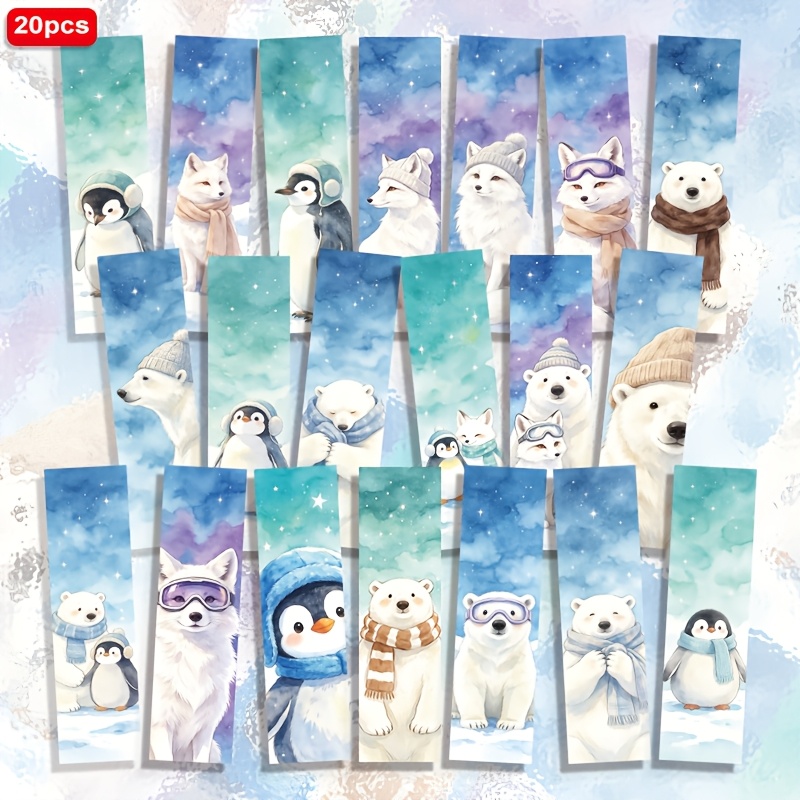 TEMU Lot de 20 marque-pages de lecture avec aquarelle de , tigre et - Marque-pages en papier sur le thème de pour livres, journaux, agendas | Cadeau