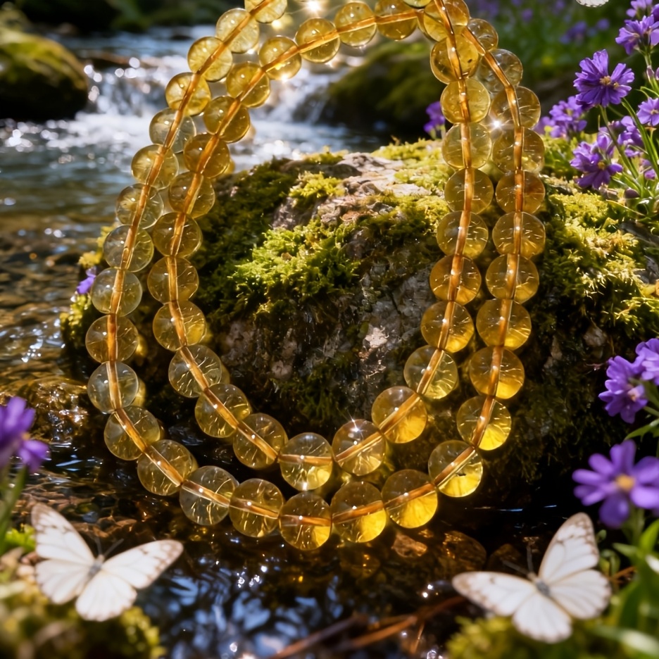 Women's Premium Yellow Crystal Necklace, Wealth & Confidence Boosting