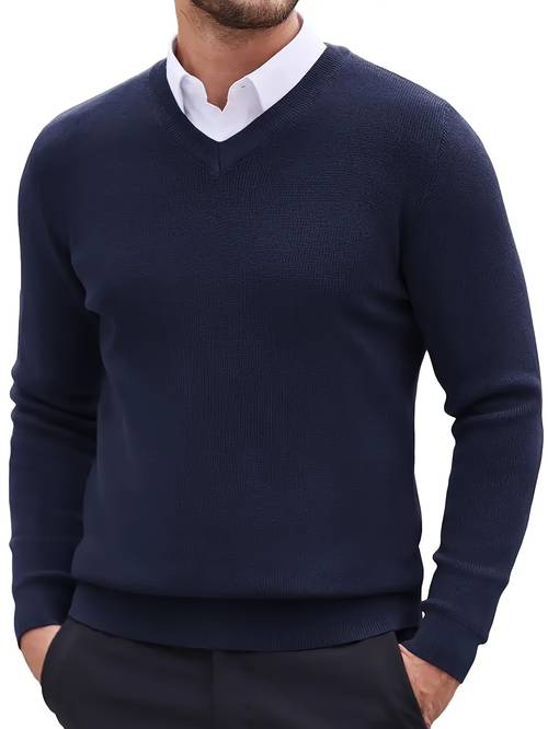 cross border new mens autumn winter v neck knit pullover sweater