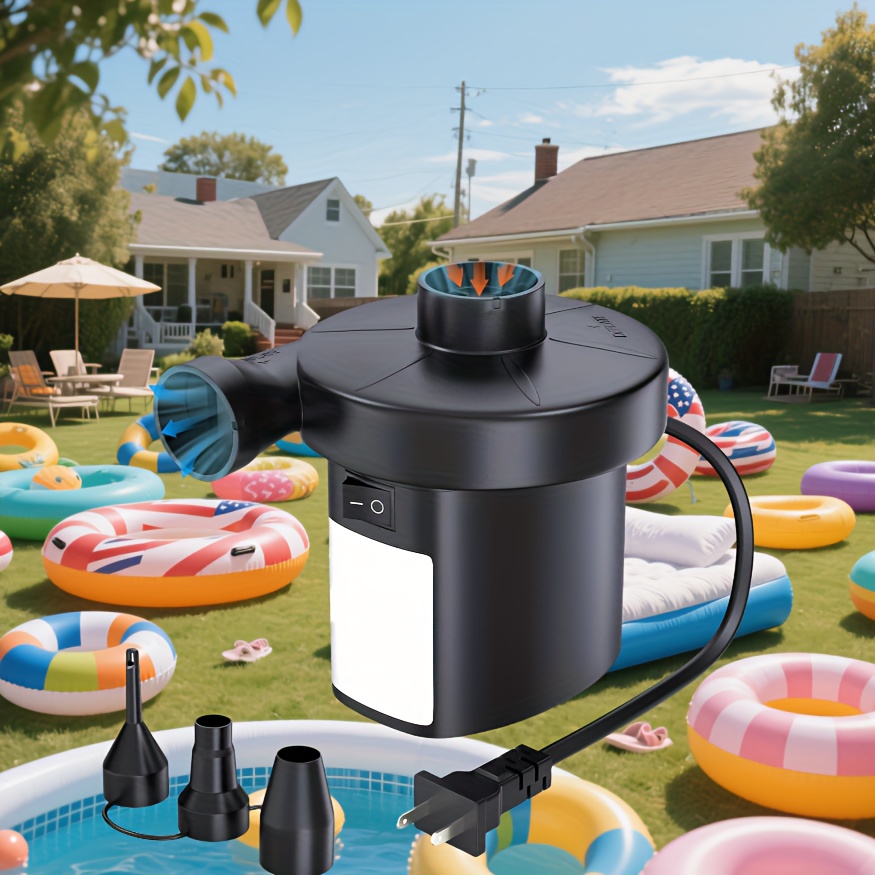 TEMU Electric Air Pump - Inflatable Air Mattress Pump For Blow Up Pool Raft