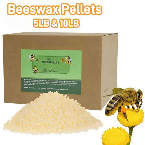 5LB Yellow Natural Beeswax Pellets - Organic Beeswax For Candle Making, Skincare, Crafts