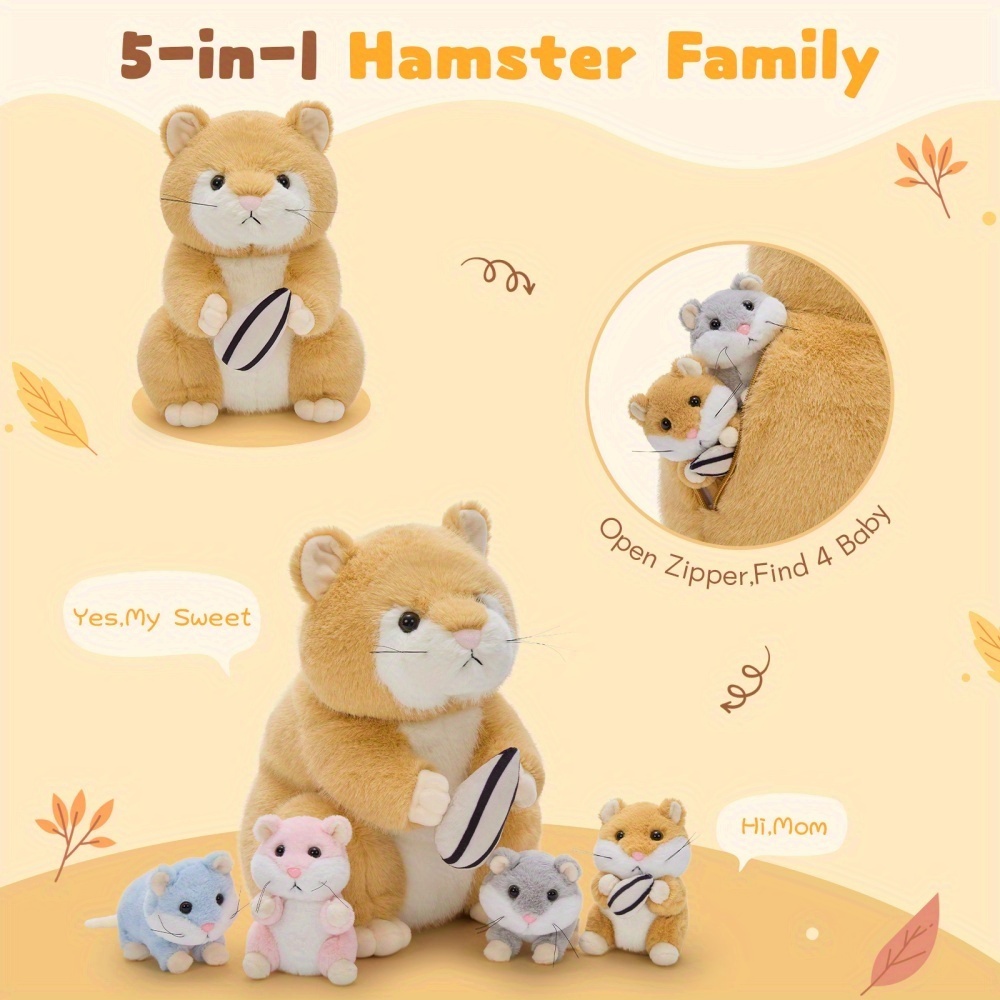 Big Hamster Teddy with Baby Inside, Cuddly Plush Toy