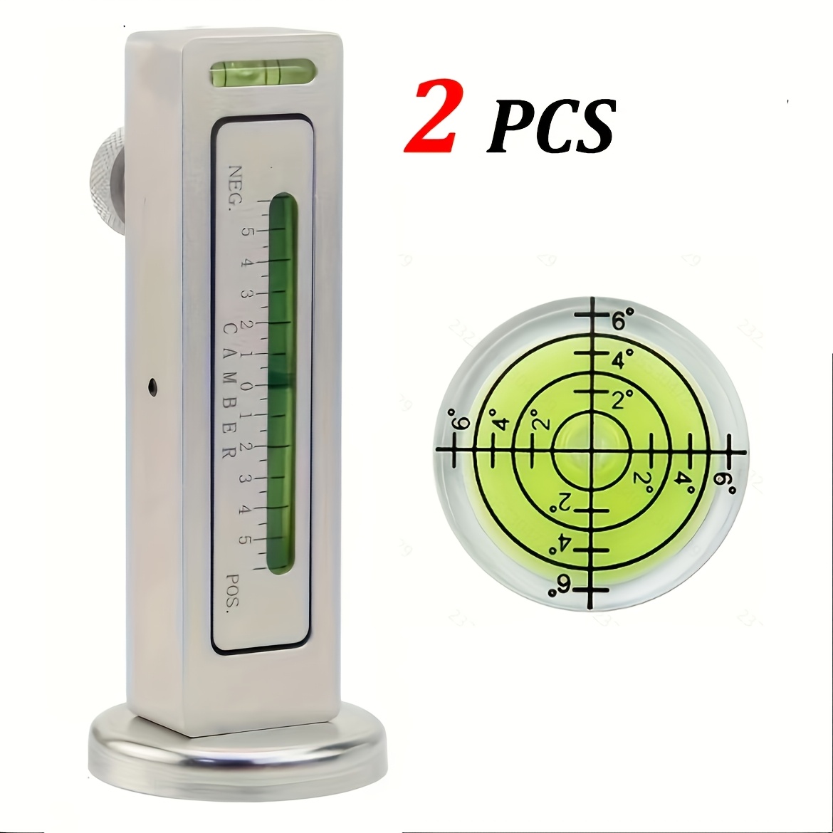 TEMU Tool 2pcs Adjustable Magnetic Gauge Tool, With Bubble Level, Wheel Positioning Tool For Automobile Camber Caster Pillar, Universal Camber Gauge,