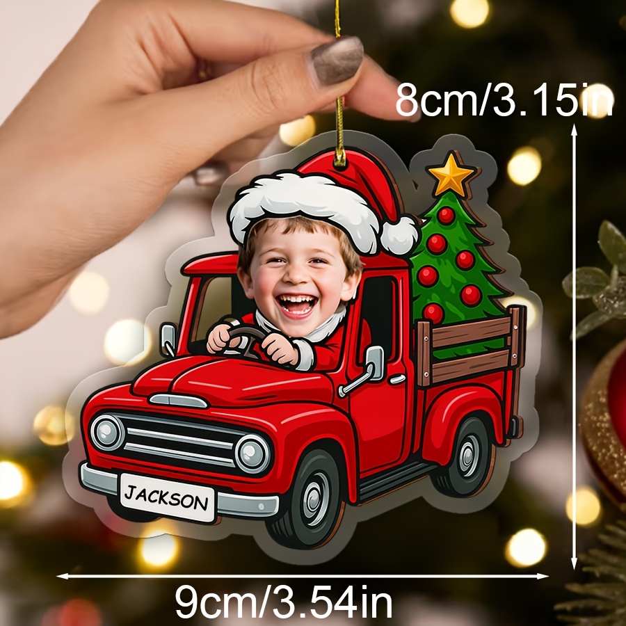 Customized Personalized Baby Photo Christmas Decorations (font In The Picture), Christmas Tree Decorations, Baby Riding A Photo Decorations, Christmas Gift, Baby Shower Decorations, For
