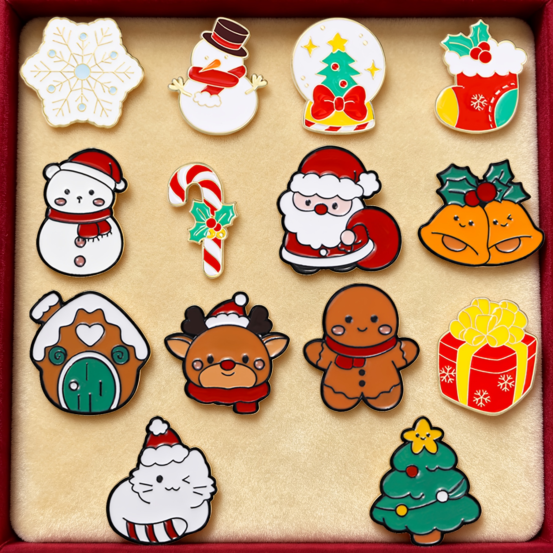 TEMU 14pcs Solevdo Enamel Badges Suitable For Backpack & Jacket Decoration, Ginger Color With Ginger Suitable For Christmas, Thanksgiving, Teacher