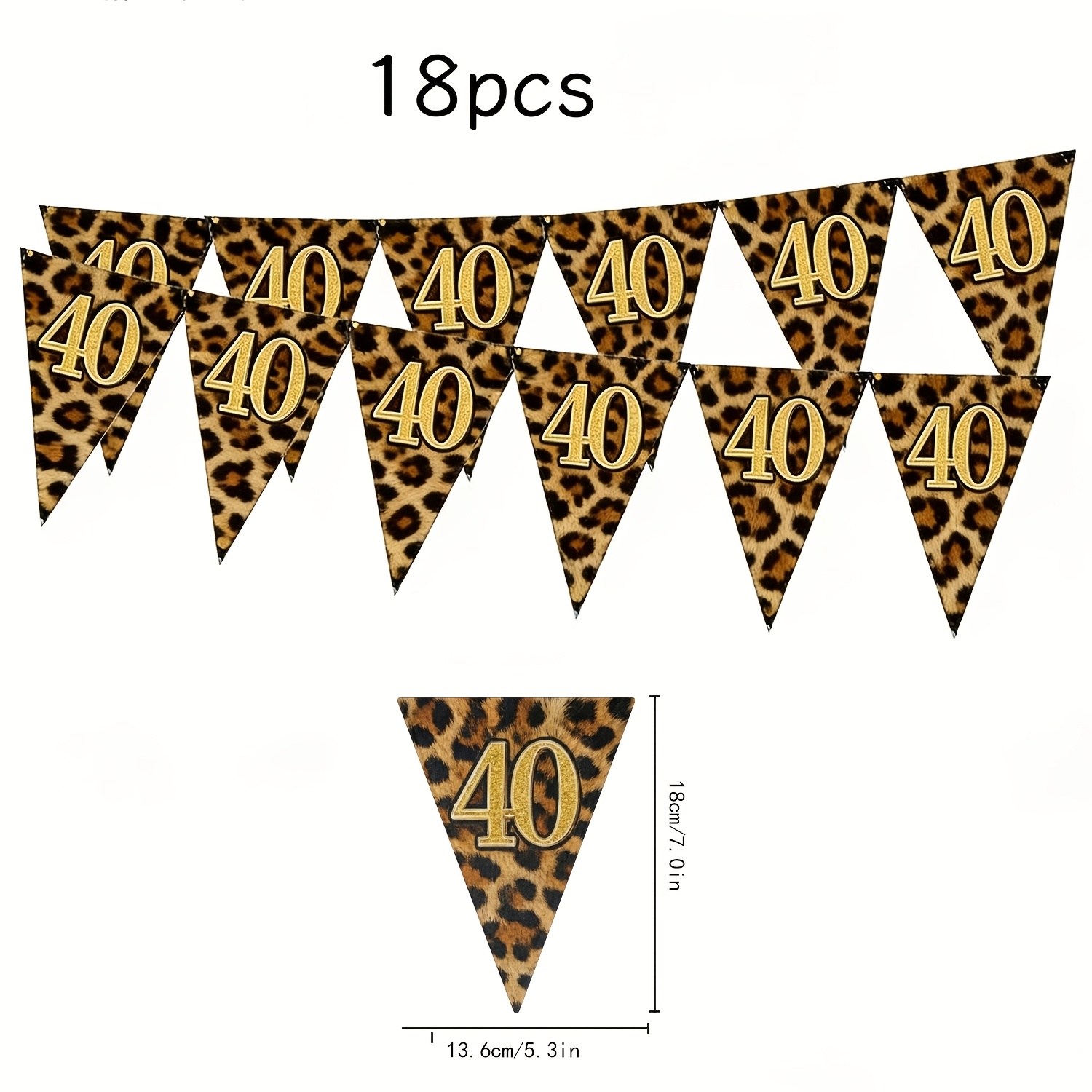 Chic Leopard 40th Birthday Bunting Decor For Adult & Indoor Party Scene
