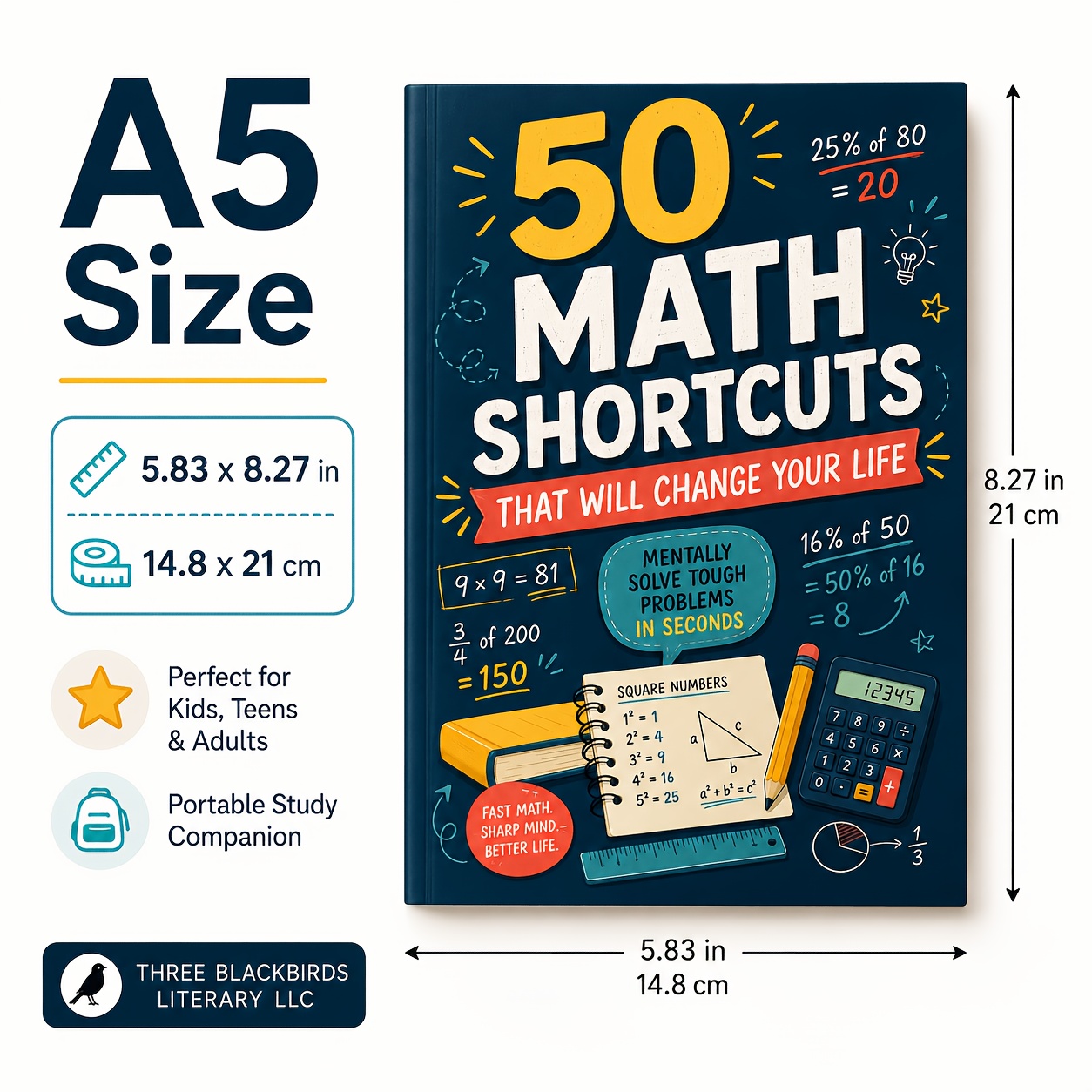 TEMU Fun Gift For Math Learners 50 Math Shortcuts That Will Change Your Life Fast Mental Math Trick Book Quick Calculation Training Guide Inspire