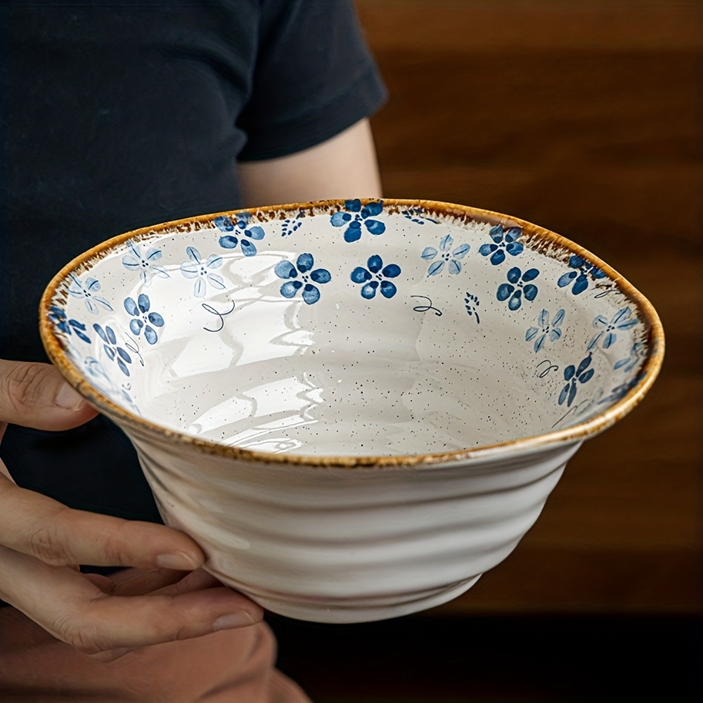 Image of 1pc 7.3 Inch Ceramic Bowl, Soup Bowl, Dessert Bowl, Fruit Bowl, Microwave Safe Dish, Suitable For Noodles, Salad, Yogurt - Elegant Tableware And Gift