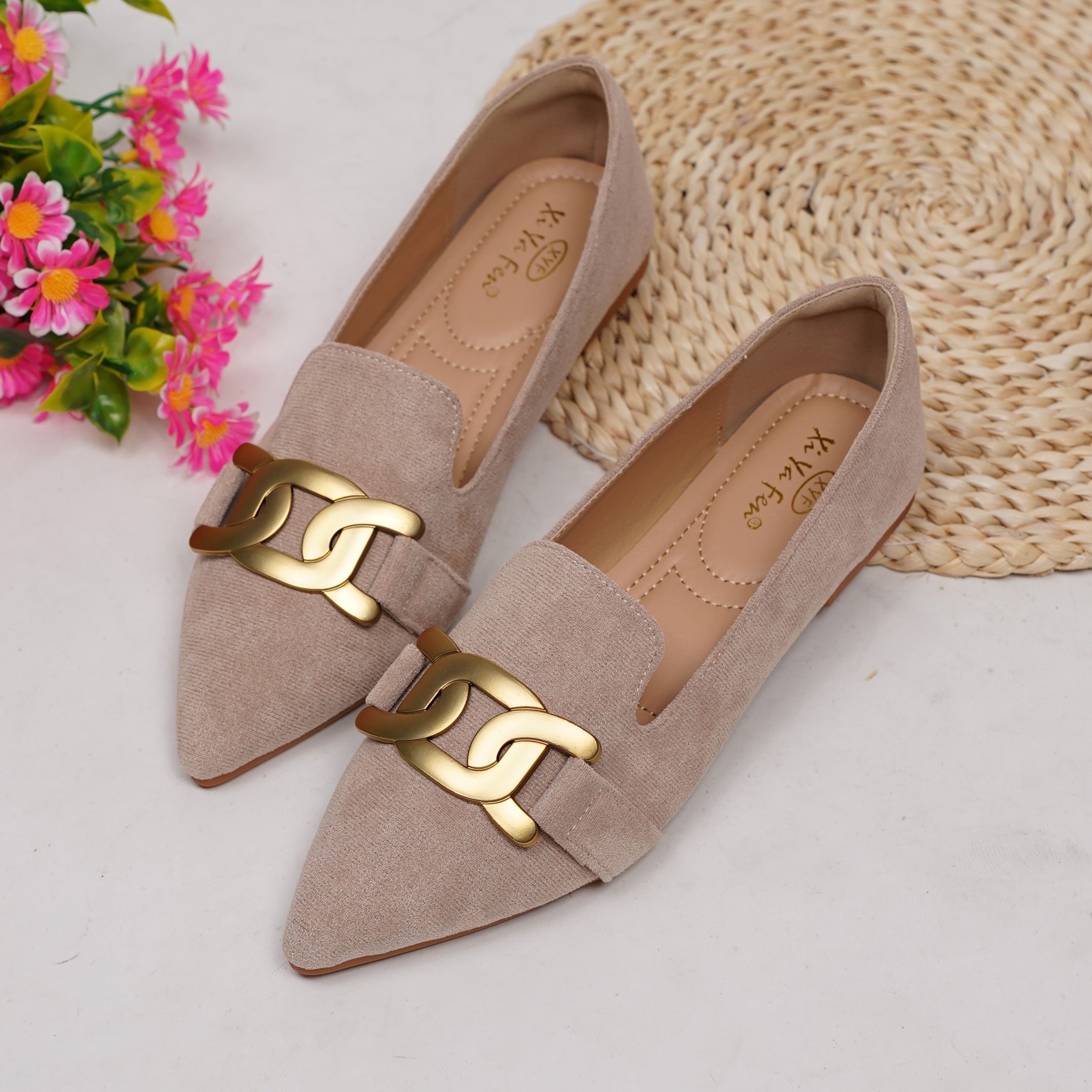 

Women's Buckle Decor Flat Shoes, Casual Point Toe Slip On Shoes, Lightweight & Comfortable Shoes