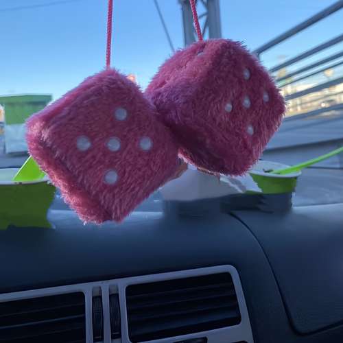 D20 Dice Plush – Car Mirror Hanging Ornament – 4-Inch Soft Polyhedral Die