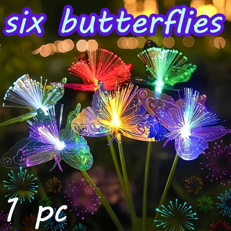 1pc 6pcs   solar fiber optic   lawn lamp vibrant garden decorative lights   design ip65 for outdoor garden lighting  