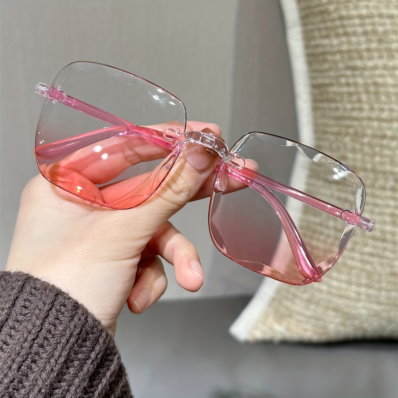 womens stylish square frame fashion glasses - Temu South Africa display picture 2