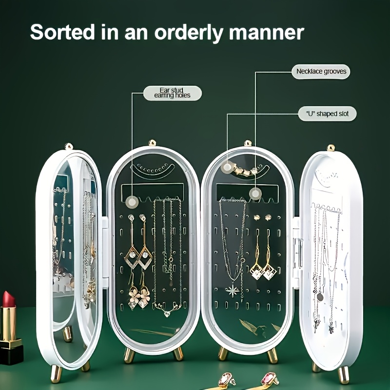 TEMU Display Stand, Large Capacity Jewelry Storage Box With Drawer-retractable Layered Necklace Bracelet Storage Box, Light Luxury Accessories.