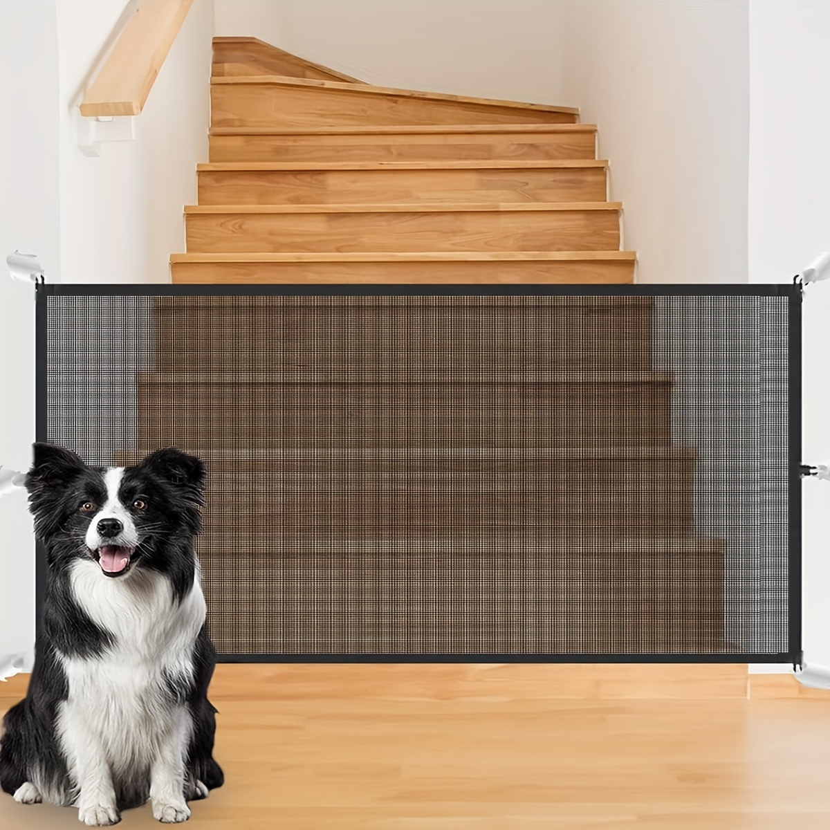 

Easy-install No-drill Pet Safety Fence - Pvc Mesh Barrier For Small Dogs & Cats, Ideal For Balconies & Indoor Use