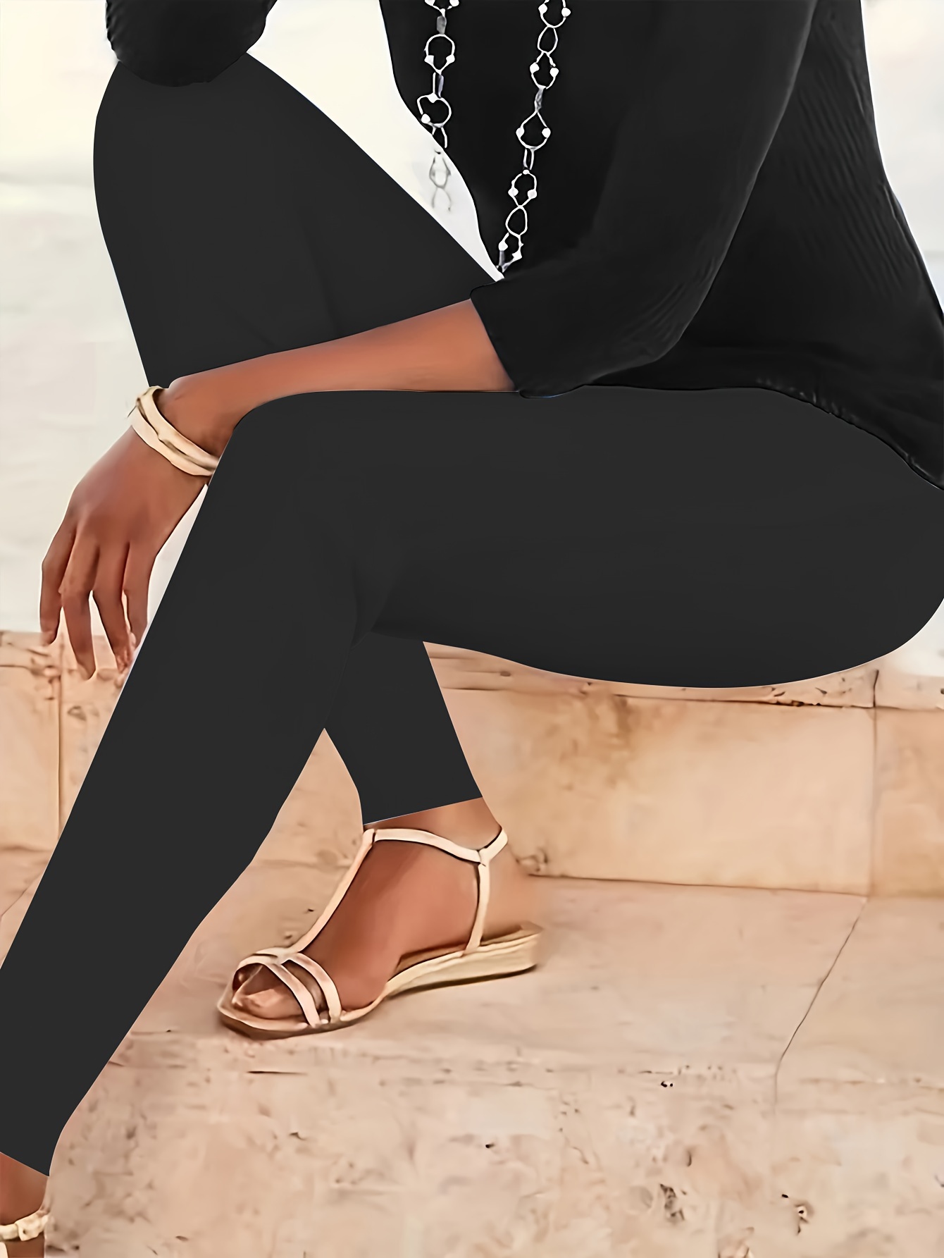 High Waist Plus Size Active Yoga Leggings For Women - Long-Length Tights For Casual Wear