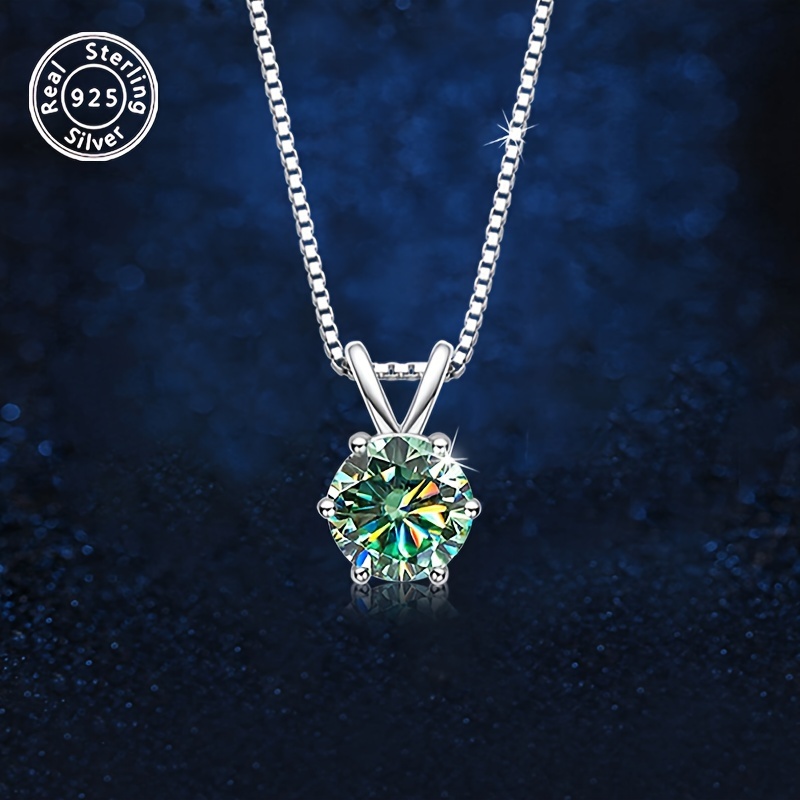 TEMU 925 1 Moissanite Pendant Necklace For Women, & Luxurious Jewelry For , Christmas, 's Day, ,