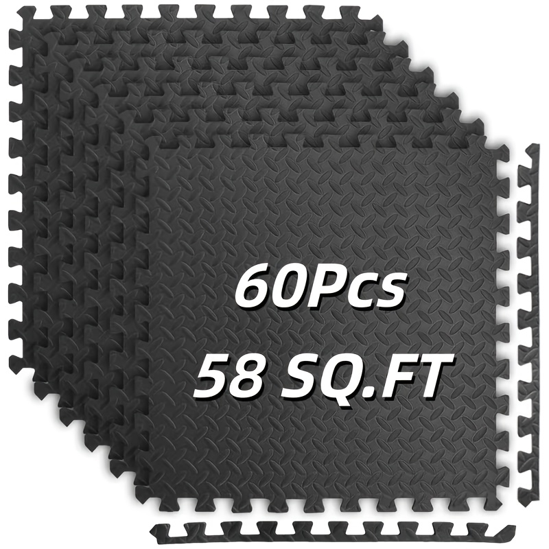 TEMU 20/48/60pcs Thick Foam Floor Tiles - 11.8x11.8in, Non-slip And Waterproof, Suitable For Home Gym, Yoga, And Weightlifting