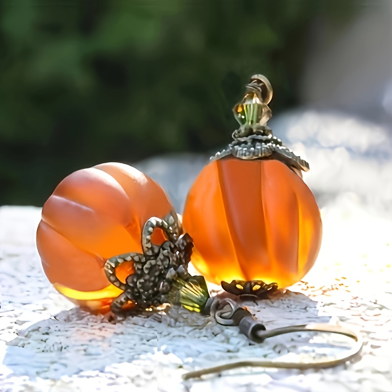 

Pumpkin Drop & Dangle Earrings - Cute Vintage Style, Uv Plated Alloy, Party Accessory, No Mosaic, Festival Celebration, All Season Wear