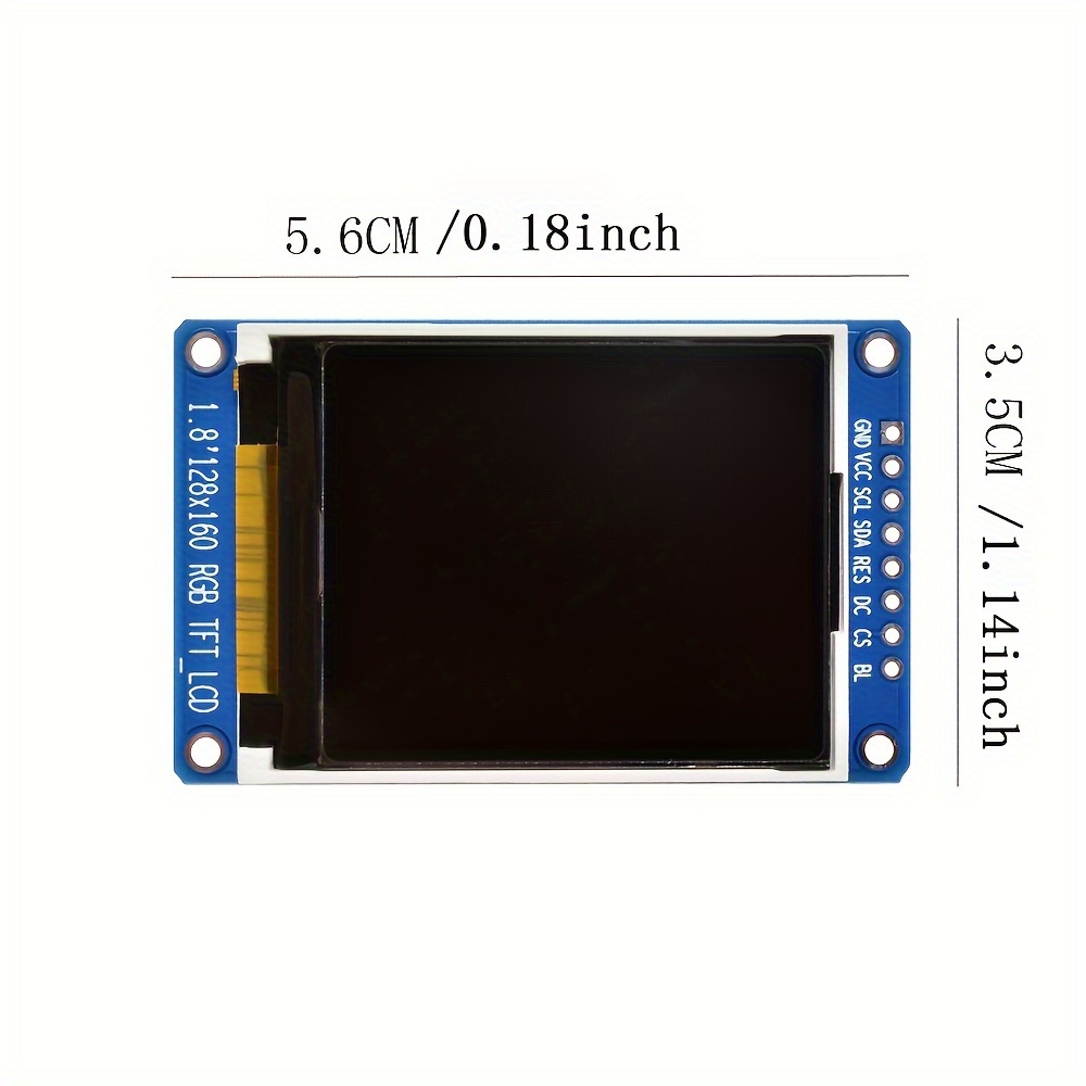 1 8 inch full color 128x160 spi full color tft lcd display module st7735s 3 3v replace oled power supply for arduino details 0