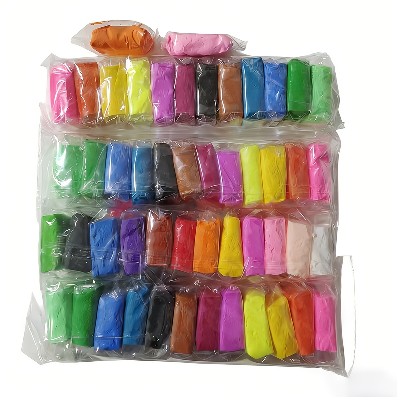 50 Colors, [disposable Clay] Creative Air-dry Clay, Mud Clay, Space Mud For Toys, Modeling Kit Gift, Suitable For Boys And Girls, Developing Intelligence, , Stimulating Mind (colors Repeated