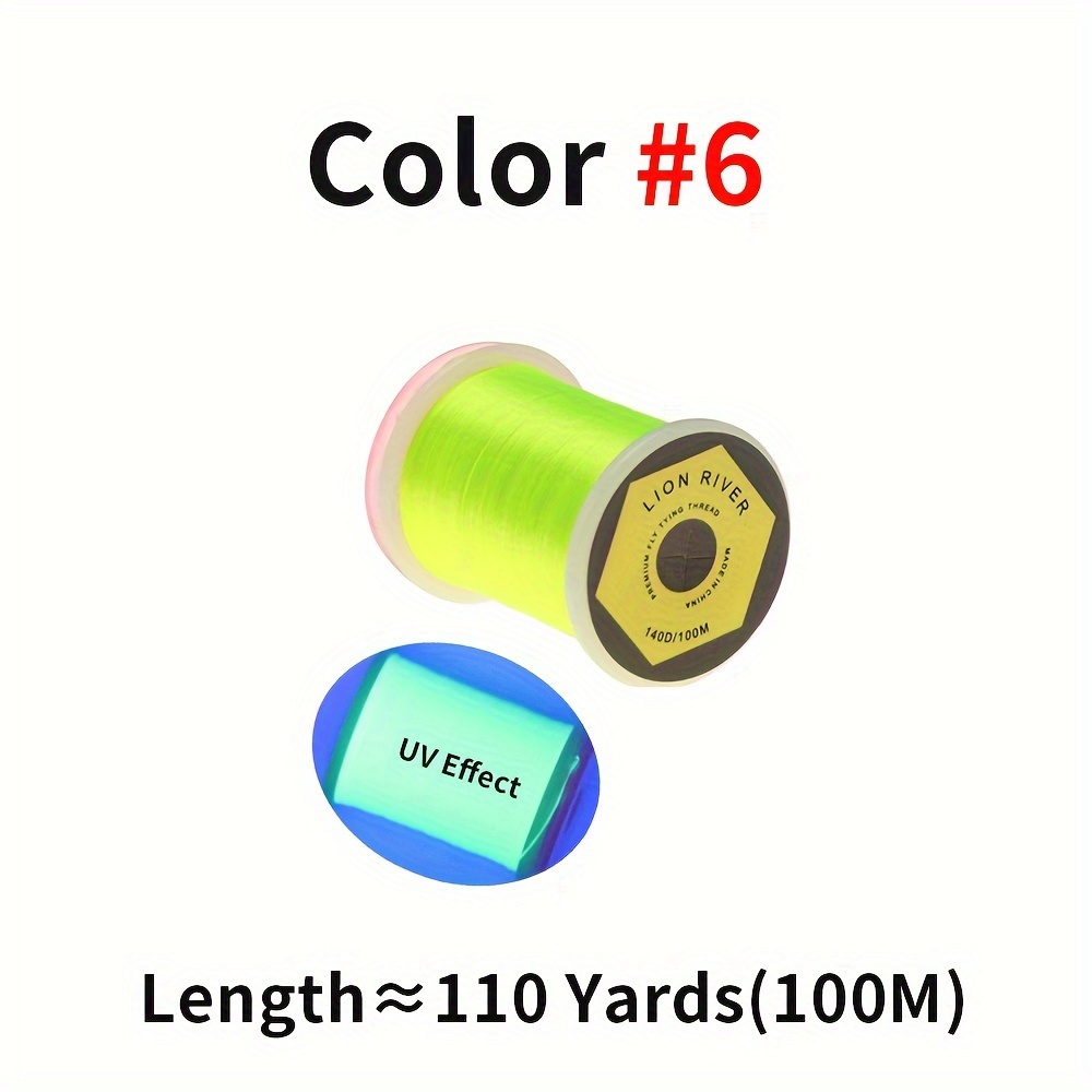 150yards Fishing Line UV Fluorescent Color 150D Polyester Spool