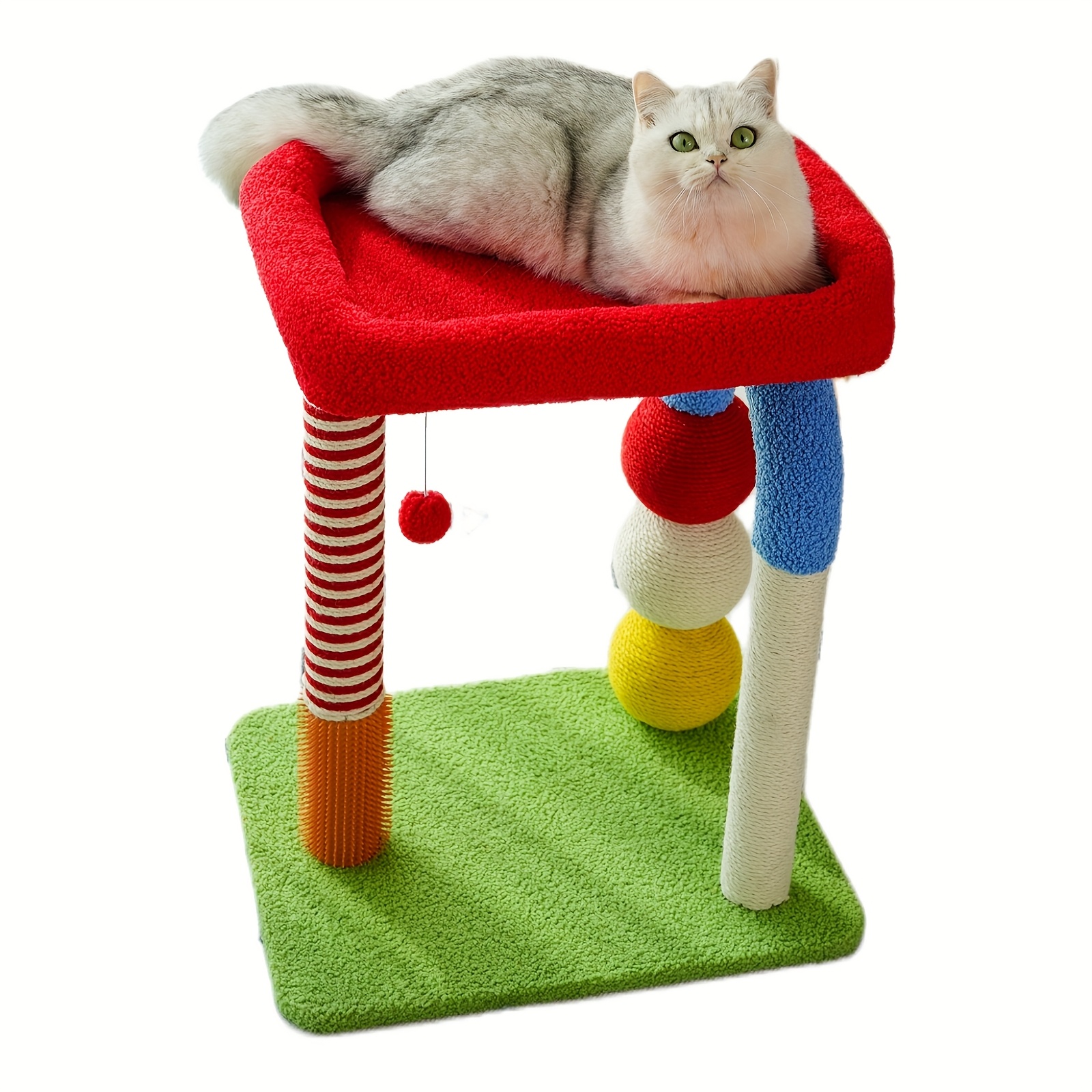 2-tier dinosaur cat tree tower with rotating sisal scratching