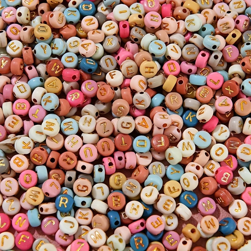 

Perles Colorées À Motif De Lettres, 150/300/600 Pièces, Accessoires De Bijouterie À Faire Soi-même