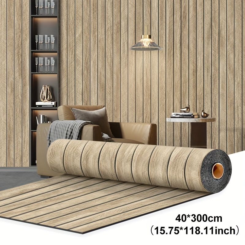 TEMU Pannelli murali 3D legno, spessore 3 mm, materiale IXPE, adesivi murali retr簷 a autoadesivi, stacca e incolla, facili da pulire e tagliare,