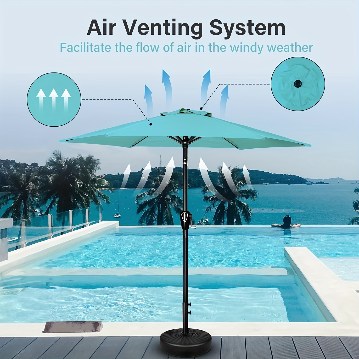 13 foot round patio umbrella TheLAShop 13 Ft Wood Market Patio Umbrella Outdoor Furniture