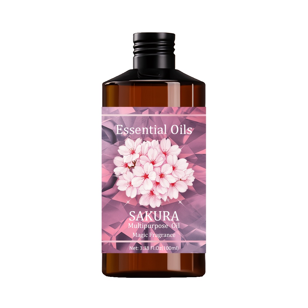 Image of Sakura Essential Oil, 100ml/3.38 Fl.oz, Care Grade For Nail, Hair And Skin Care, Massage, Moisturizing Massage Essential Oil For Men And Women, Meditation