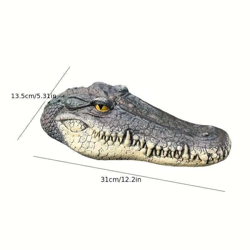 TEMU 1 Resin Floating Crocodile Head Decoration, Suitable For Lawn Villa Pond Landscape Ornament, Perfect Gift For On Easter And Halloween Parties