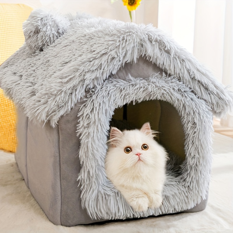 

Warm House, Removable Cat House, Universal Semi-enclosed Pet Sleeping Bed Soft Cat Kennel