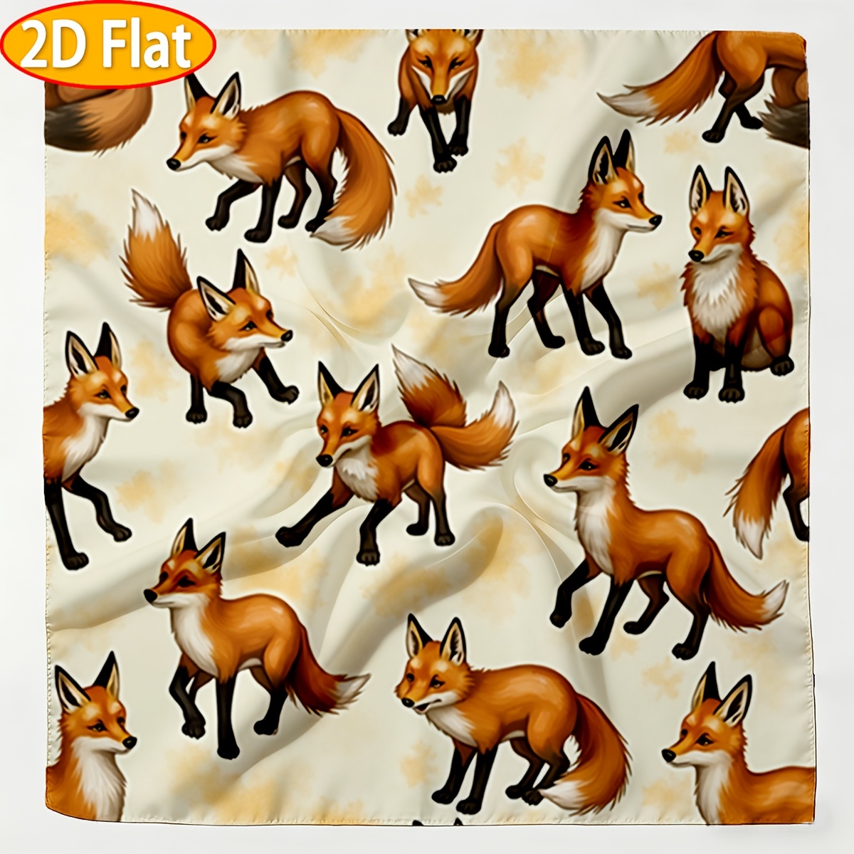 TEMU 1pc, Women's Scarf, Fox, Themed Square Scarf, Suitable For Parties, Everyday Wear, Easter Gift, Reusable, Birthday Present, Casual Outfit, Ideal