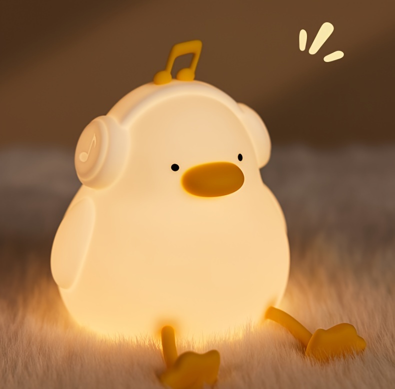 happy duck enjoy duck silicone night light smart patting light usb rechargeable   sleep   sensing atmosphere light three levels dimmable   room decoration christmas birthday gift animal cute duck light Product details 13