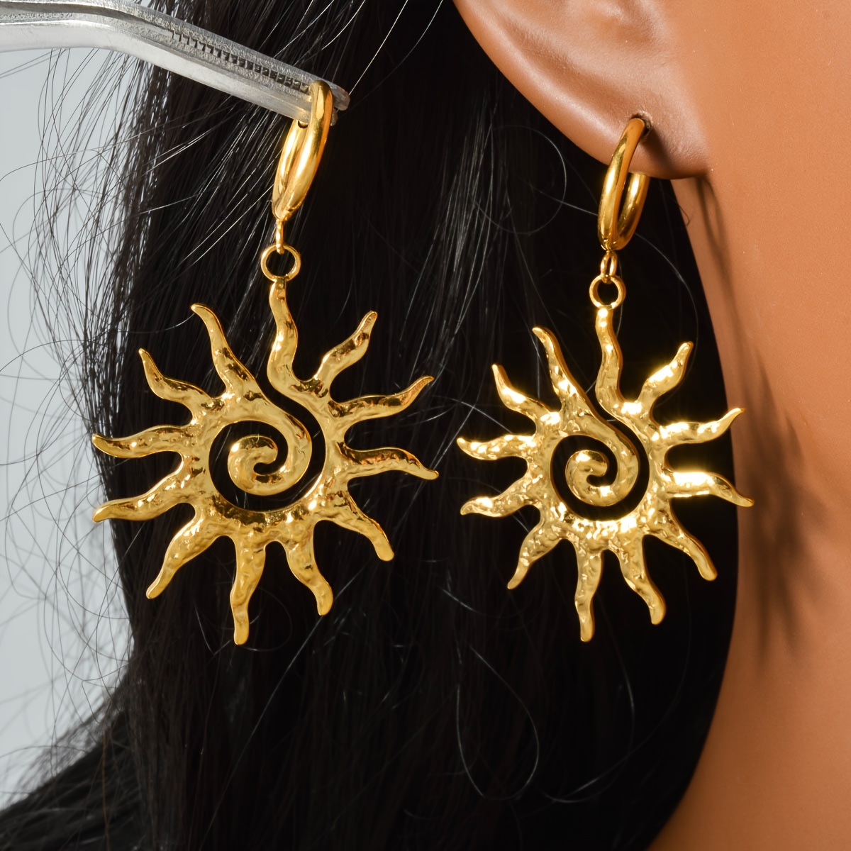 Gold-Toned All Seeing Eye Talisman Earrings